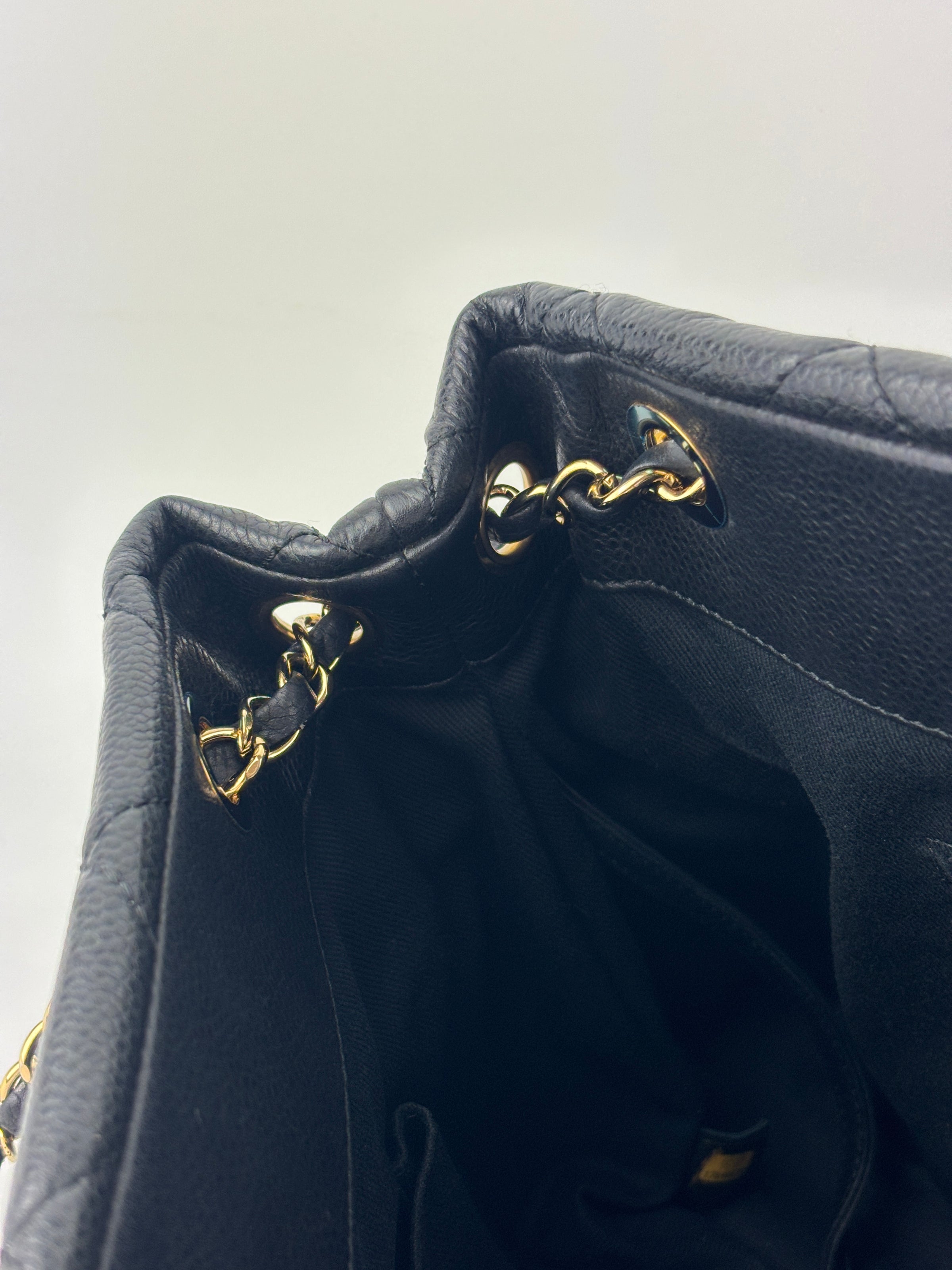 Black Quilted Caviar Timeless CC Soft Shopping Tote GHW