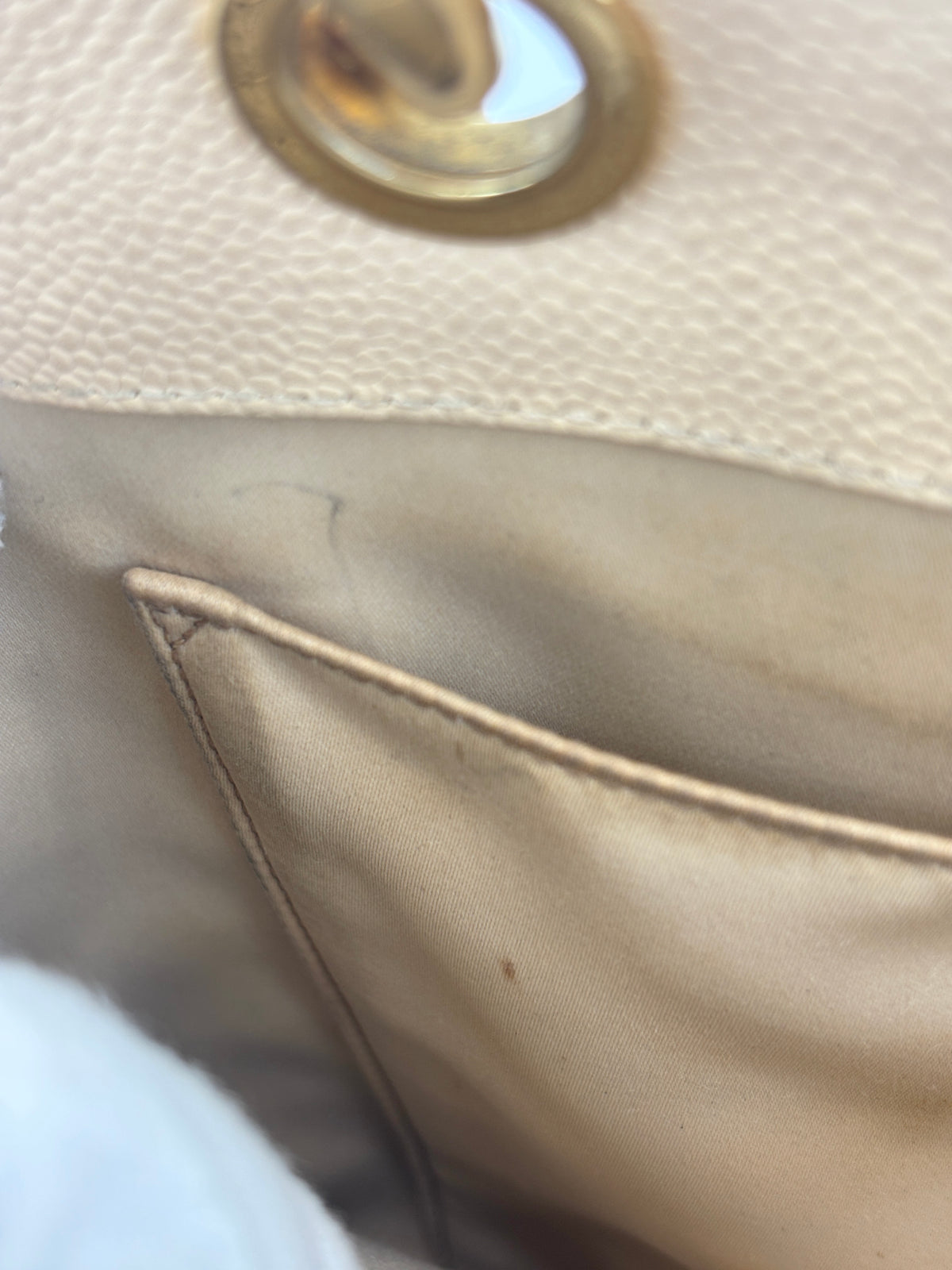 Beige Caviar GST Grand Shopping Tote GHW