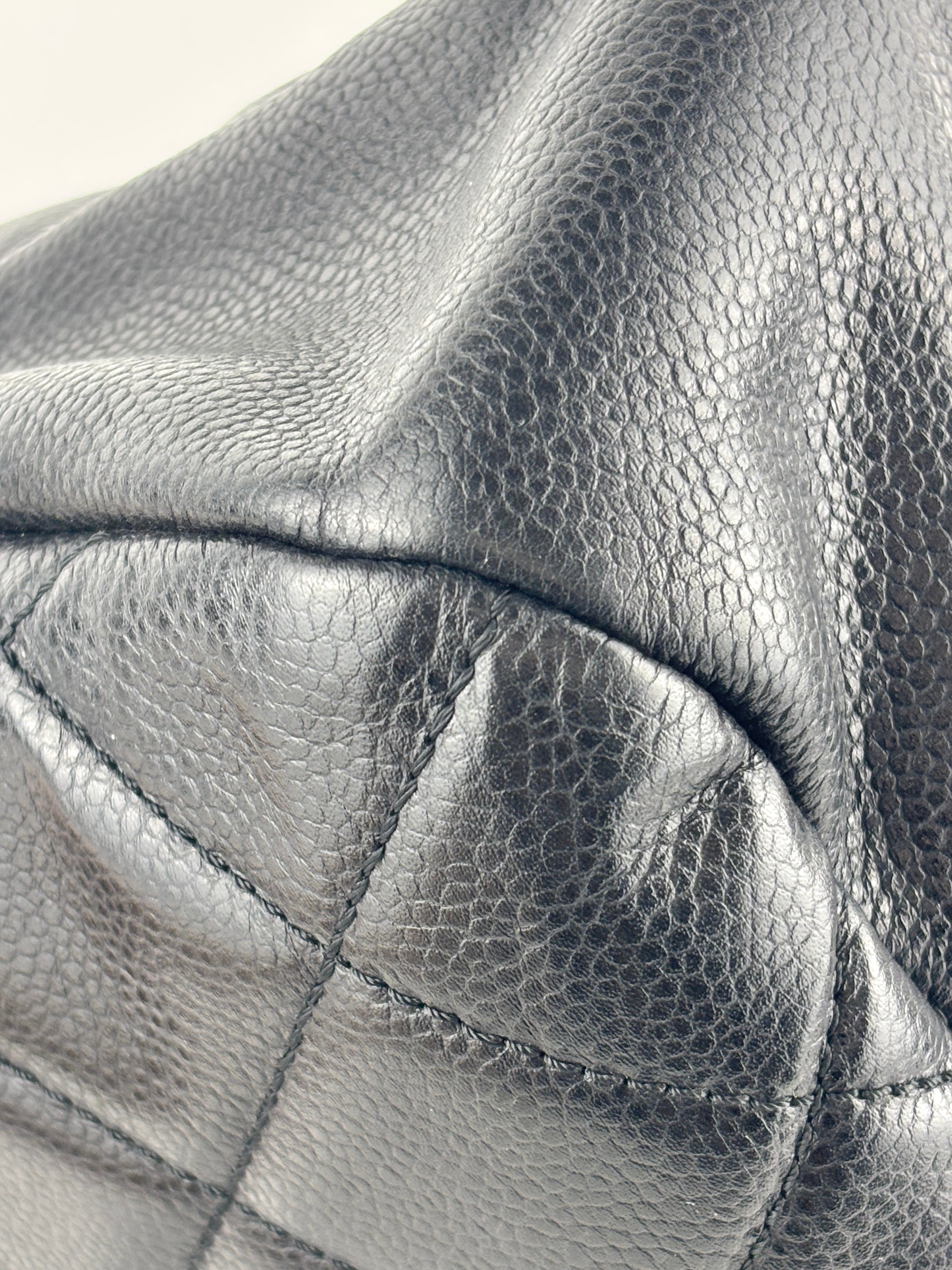 Black Quilted Caviar Timeless CC Soft Shopping Tote GHW