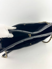 Black Quilted Caviar Timeless CC Soft Shopping Tote GHW