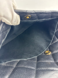 Black Quilted Caviar Timeless CC Soft Shopping Tote GHW
