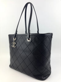 Black Quilted Caviar Shopping Fever Tote SHW