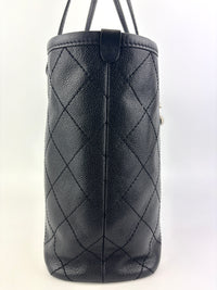 Black Quilted Caviar Shopping Fever Tote SHW