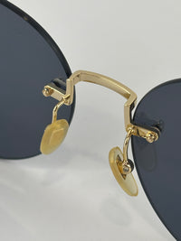GG1149S Gold/Grey 60mm Round Novelty Sunglasses