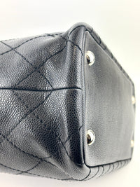 Black Quilted Caviar Shopping Fever Tote SHW
