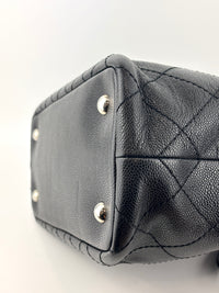 Black Quilted Caviar Shopping Fever Tote SHW
