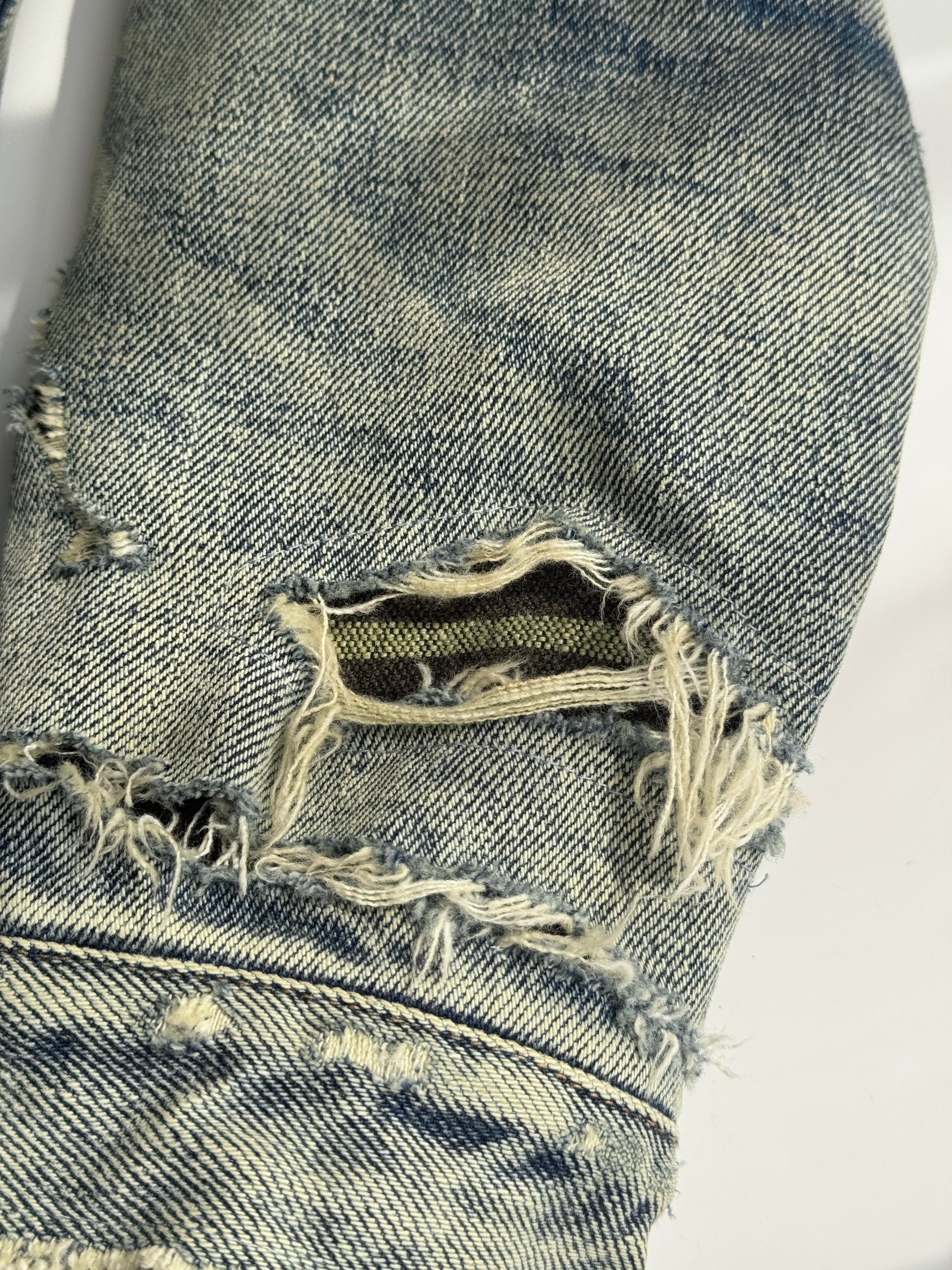 Destroyed Denim Jacket in Medium