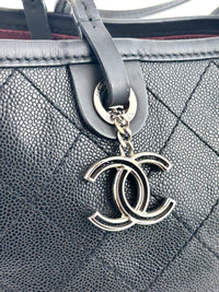 Black Quilted Caviar Shopping Fever Tote SHW