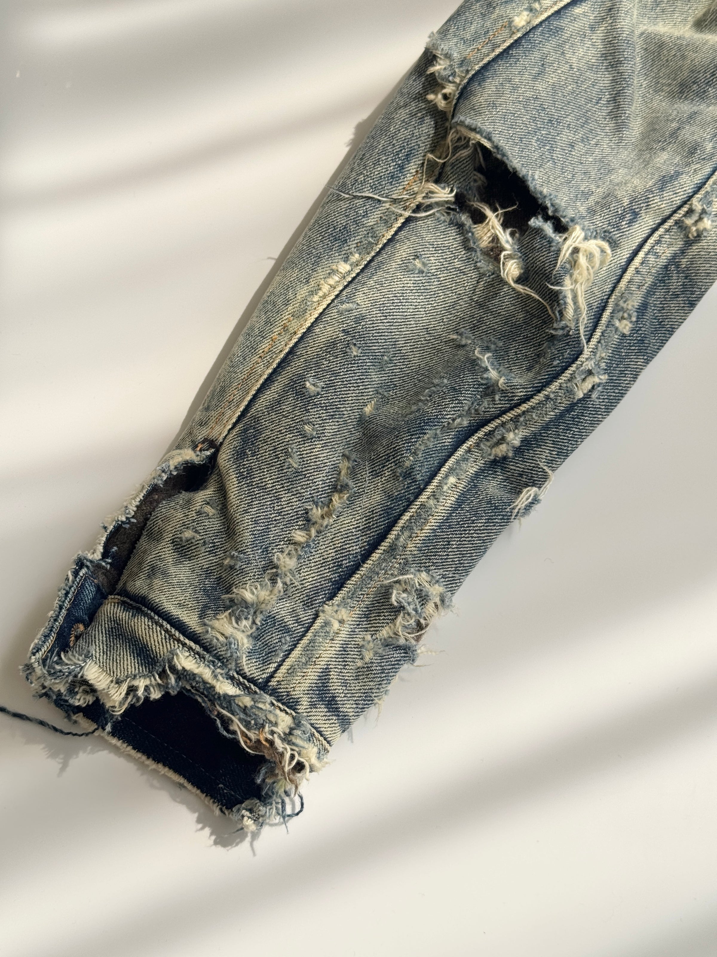 Destroyed Denim Jacket in Medium