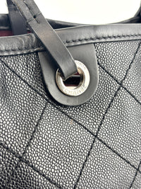 Black Quilted Caviar Shopping Fever Tote SHW
