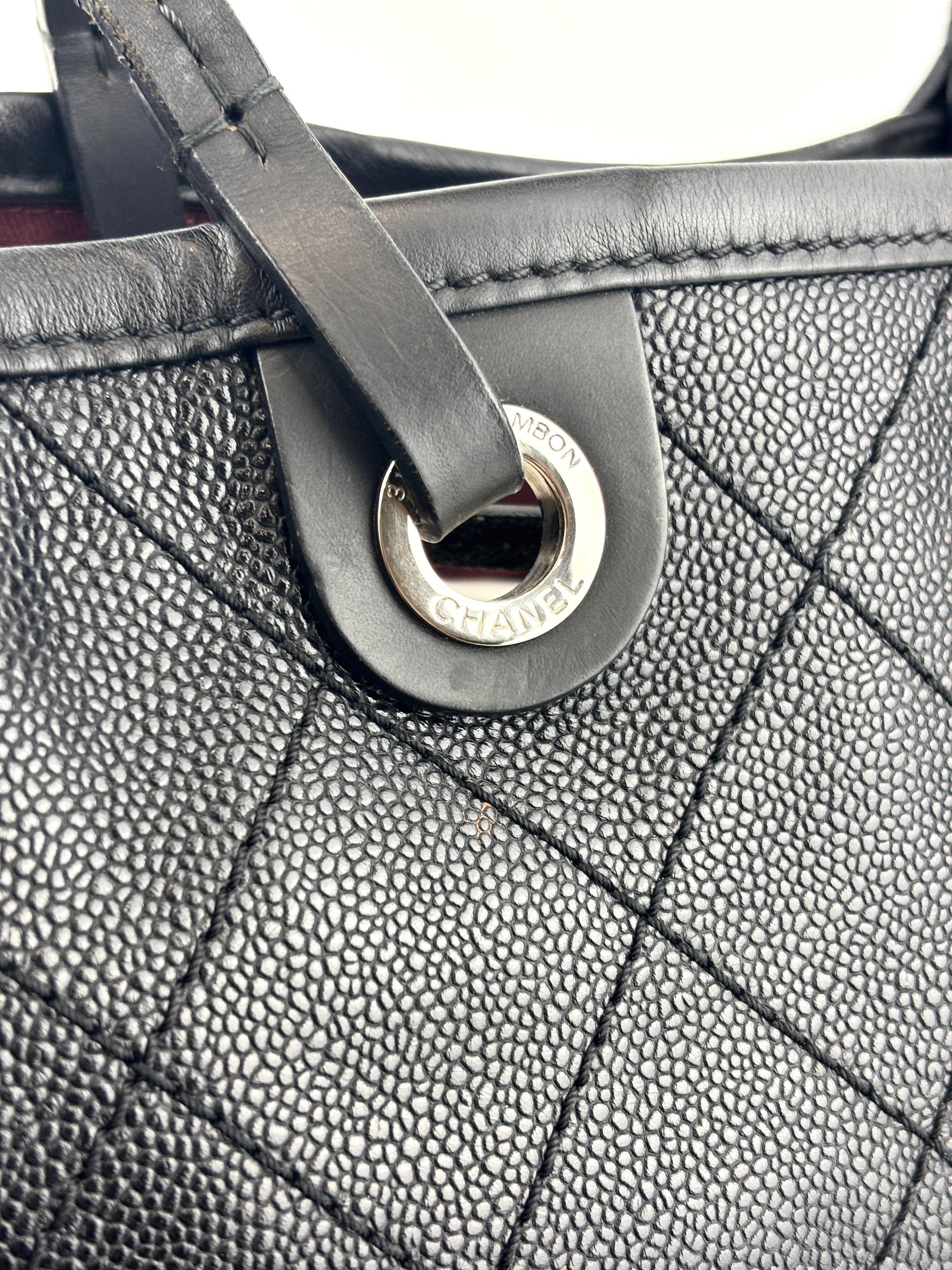 Black Quilted Caviar Shopping Fever Tote SHW