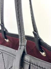 Black Quilted Caviar Shopping Fever Tote SHW