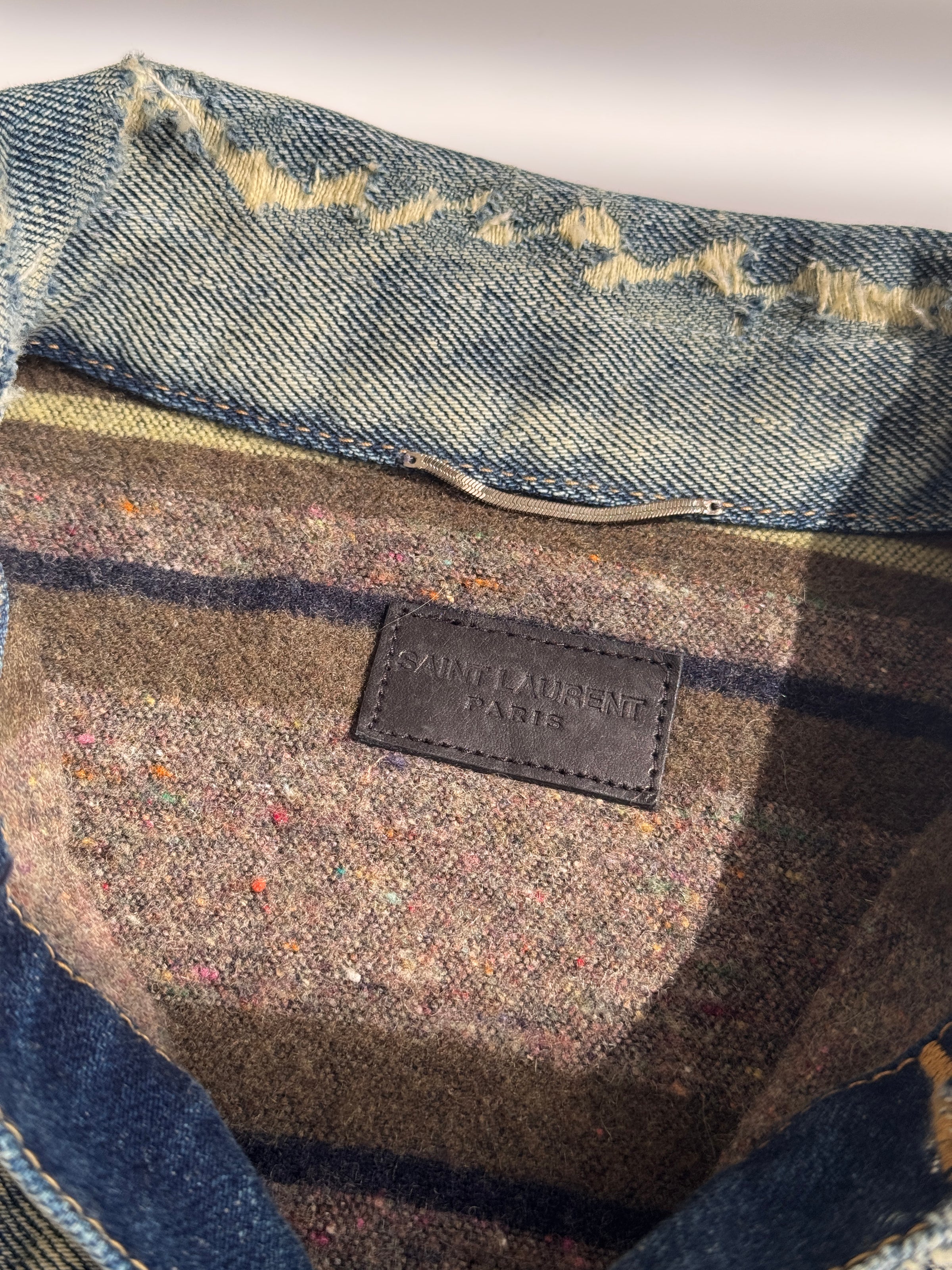 Destroyed Denim Jacket in Medium