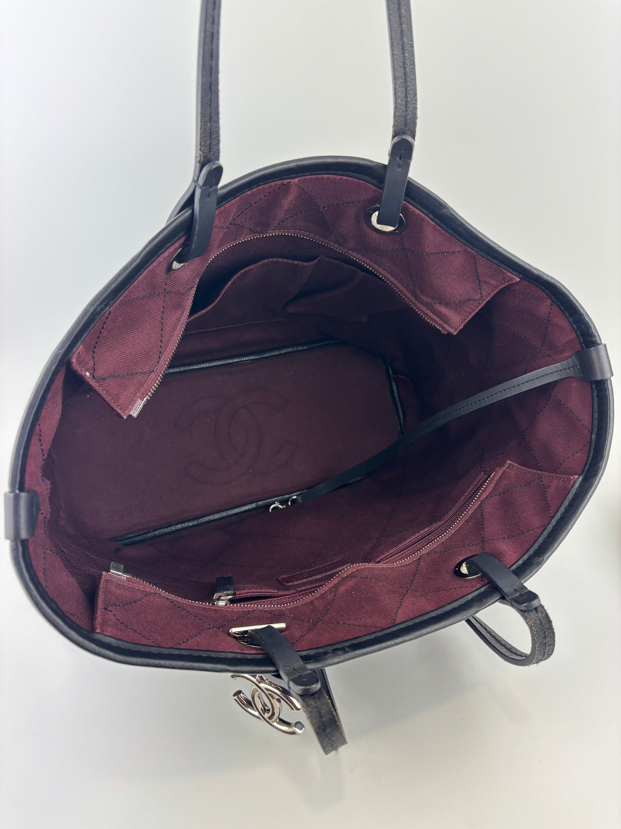 Black Quilted Caviar Shopping Fever Tote SHW