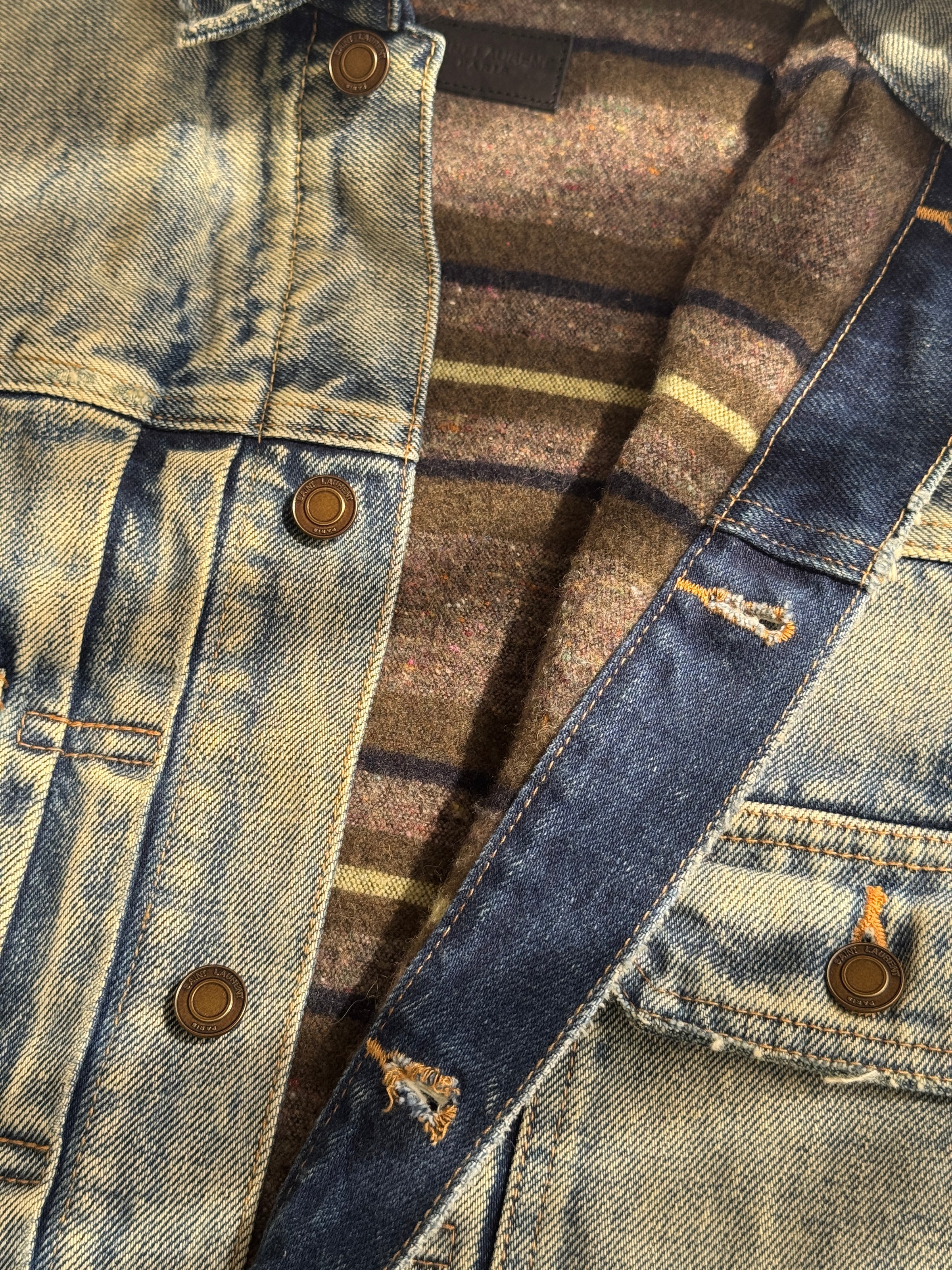 Destroyed Denim Jacket in Medium