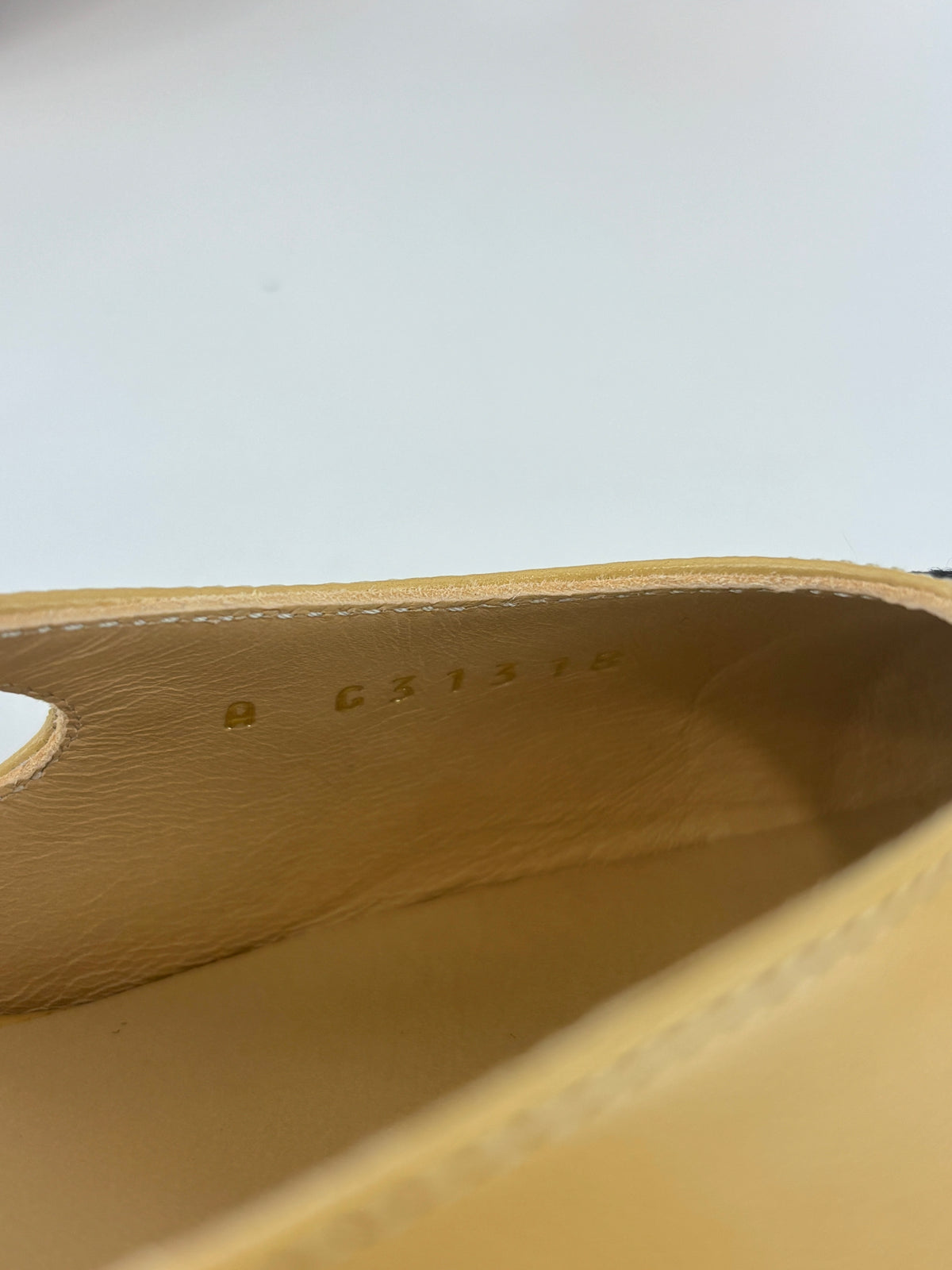 Goatskin Grosgrain Cap Toe CC Slingback Pumps Beige Black Size 37.5