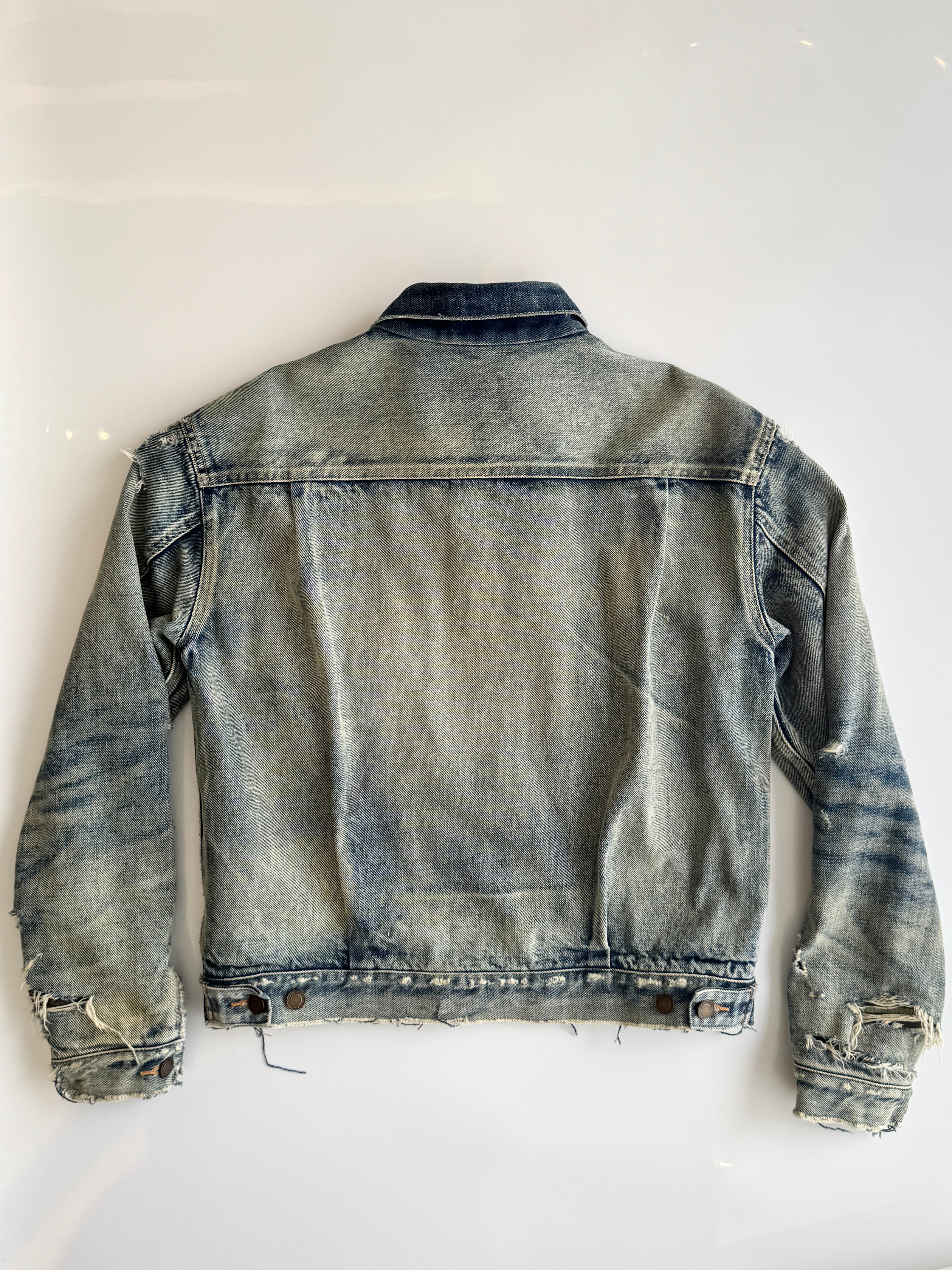 Saint Laurent Destroyed Denim Jacket Medium | Glampot