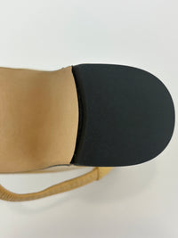 Goatskin Grosgrain Cap Toe CC Slingback Pumps Beige Black Size 37.5