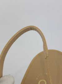 Goatskin Grosgrain Cap Toe CC Slingback Pumps Beige Black Size 37.5