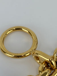 Vintage Textured "Lava" CC Pendant Long Chain Necklace (c. Early 1990s, 24K Gold-Plated Heavy Chain)