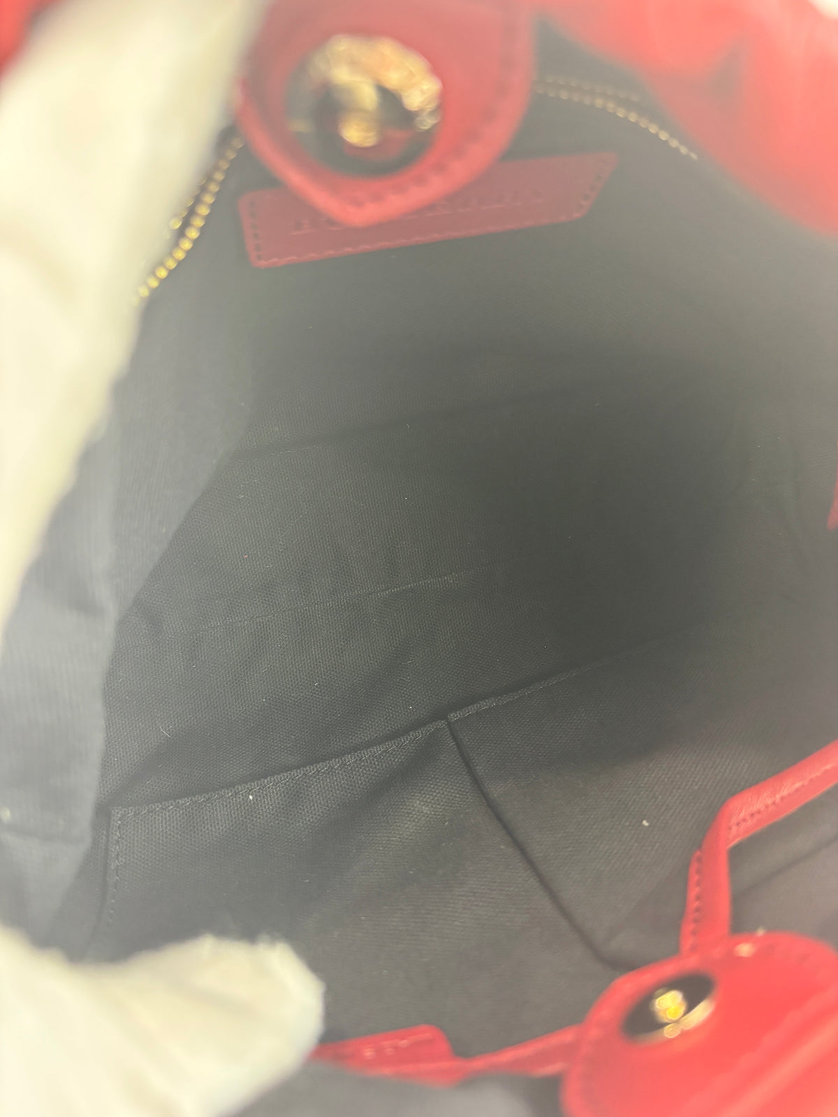 Military Red Leather & Bridle House Check Canvas Little Crush Crossbody