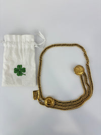Vintage 31 Rue Cambon Medallion Chain Belt (24K Gold-Plated Heavy Chain & Embossed 31 Rue Cambon Medallion Coins)