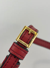 Military Red Leather & Bridle House Check Canvas Little Crush Crossbody