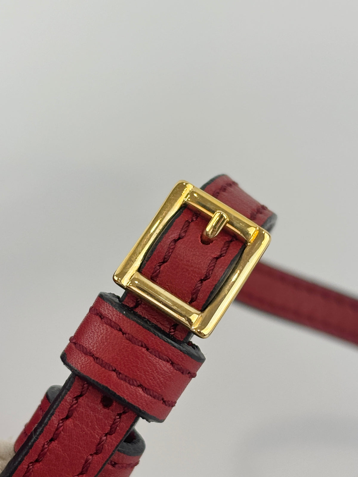 Military Red Leather & Bridle House Check Canvas Little Crush Crossbody