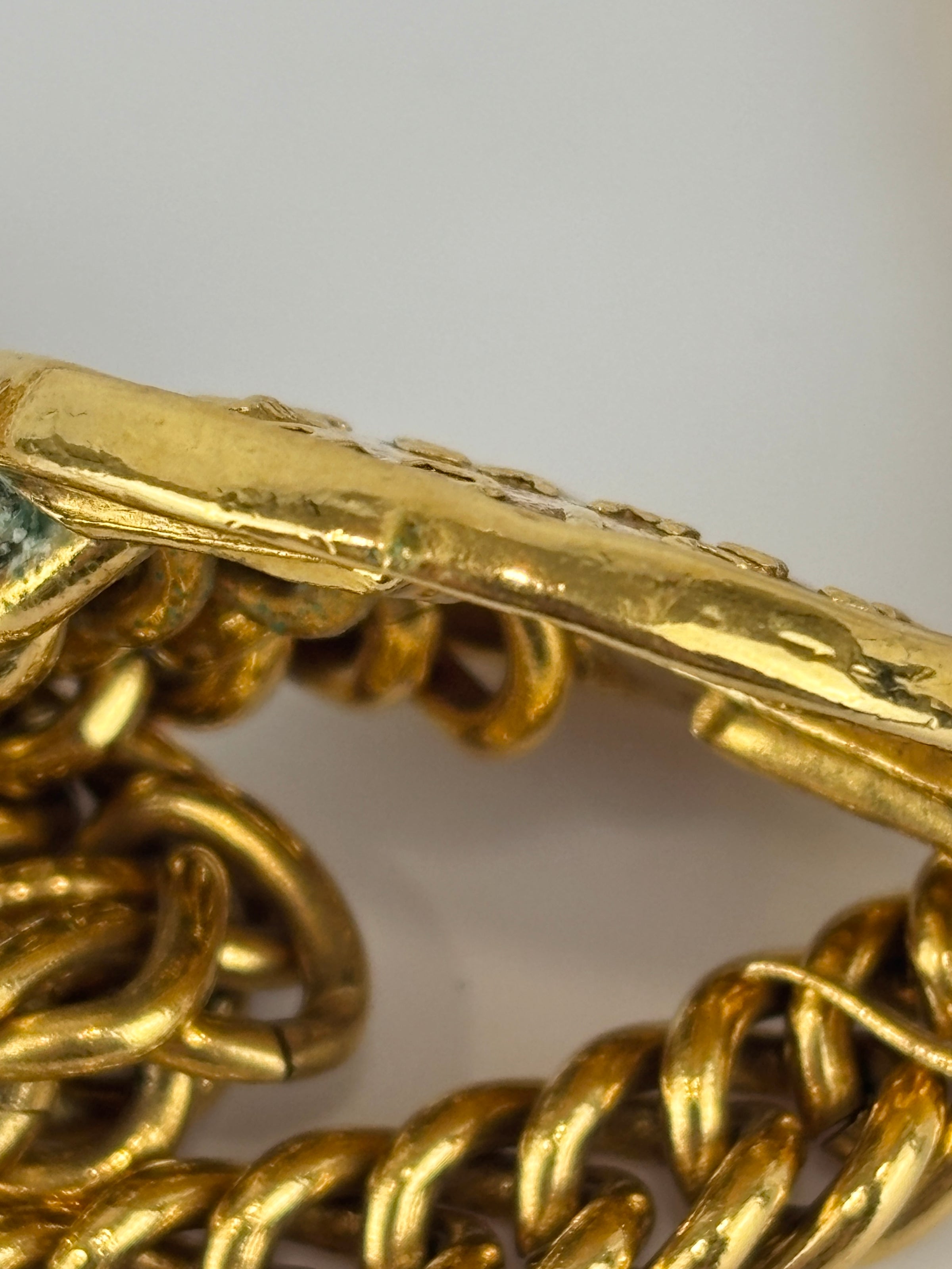 Vintage 31 Rue Cambon Medallion Chain Belt (24K Gold-Plated Heavy Chain & Embossed 31 Rue Cambon Medallion Coins)