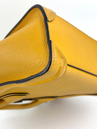 Yellow Drummed Leather Micro Nano Luggage Tote Bag