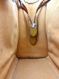 Yellow Drummed Leather Micro Nano Luggage Tote Bag