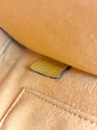 Yellow Drummed Leather Micro Nano Luggage Tote Bag