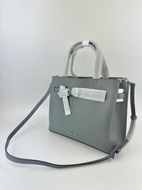 Emilia Medium Storm Pebbled Leather Satchel Bag