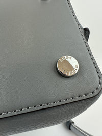 Emilia Medium Storm Pebbled Leather Satchel Bag