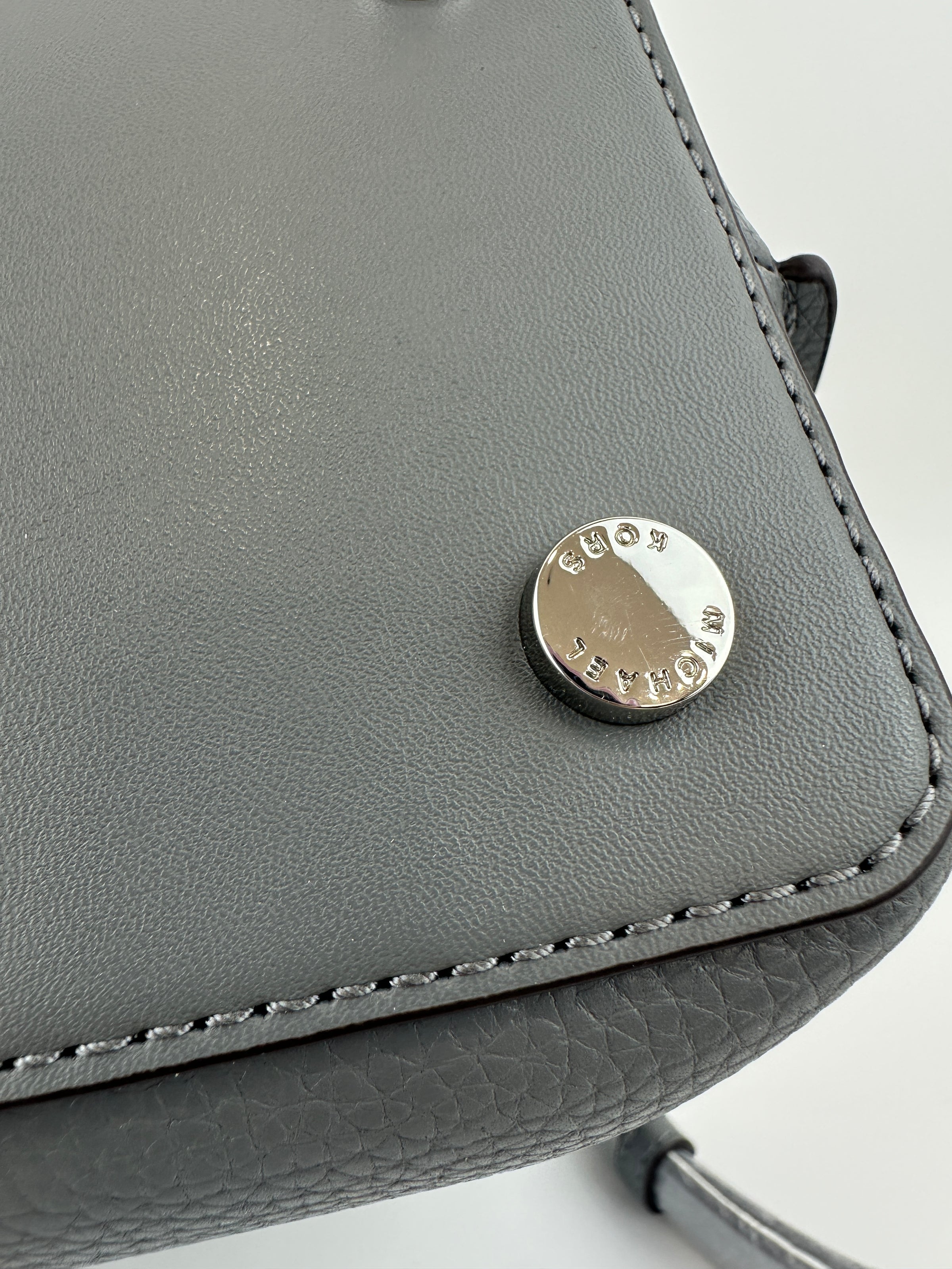 Emilia Medium Storm Pebbled Leather Satchel Bag