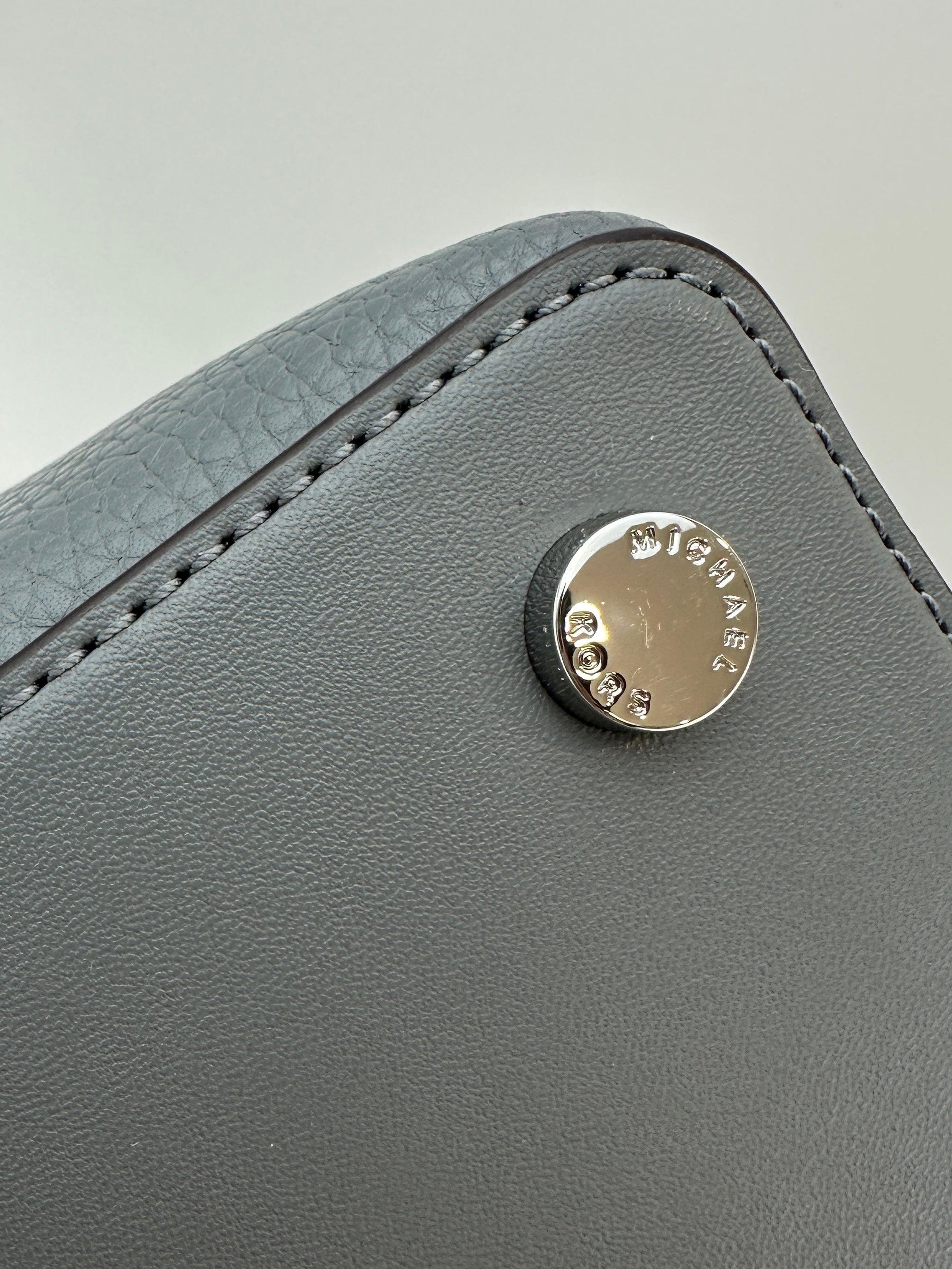 Emilia Medium Storm Pebbled Leather Satchel Bag