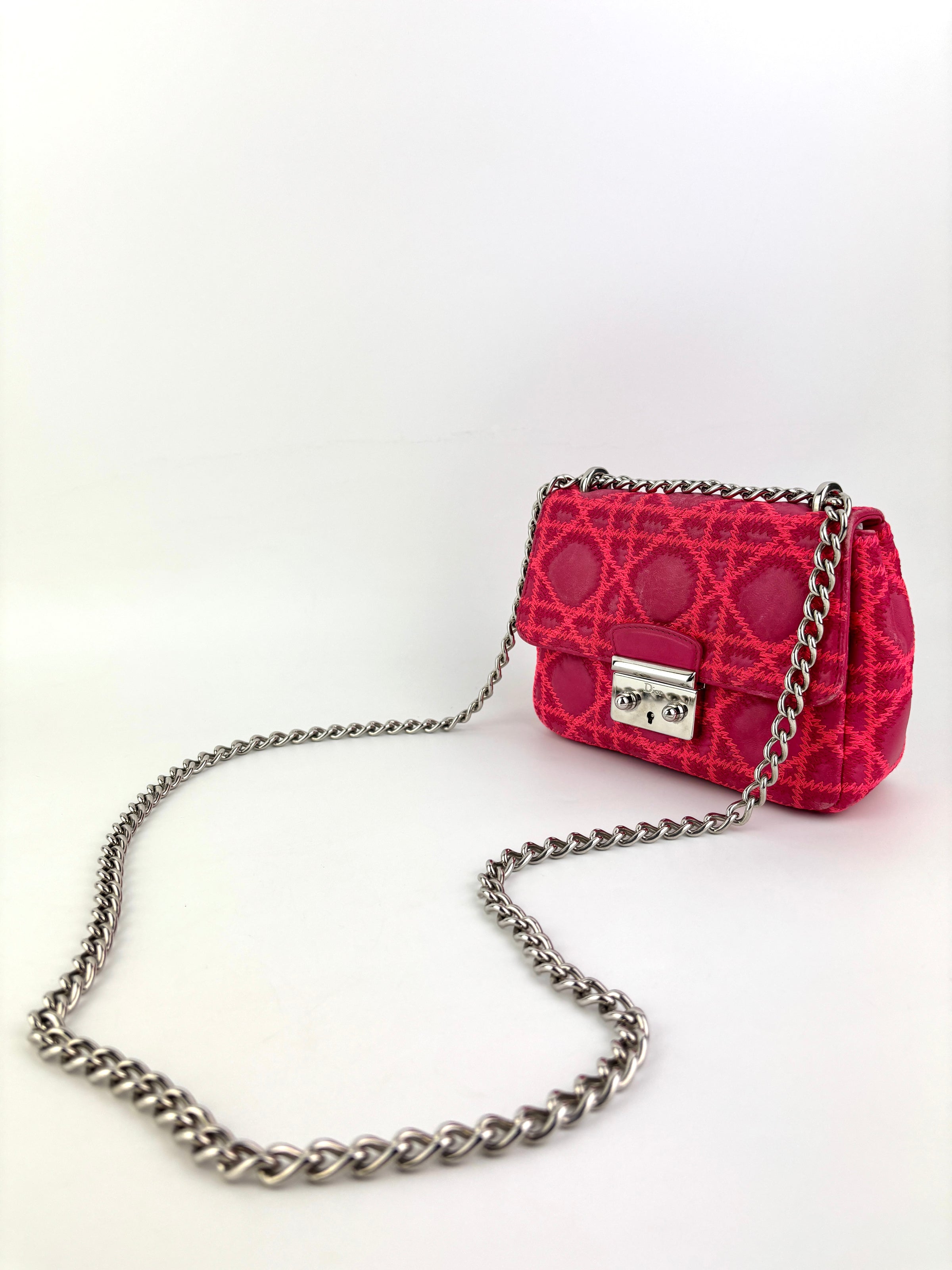 Miss Dior Small Embroidered Pink Leather Bag - Glampot