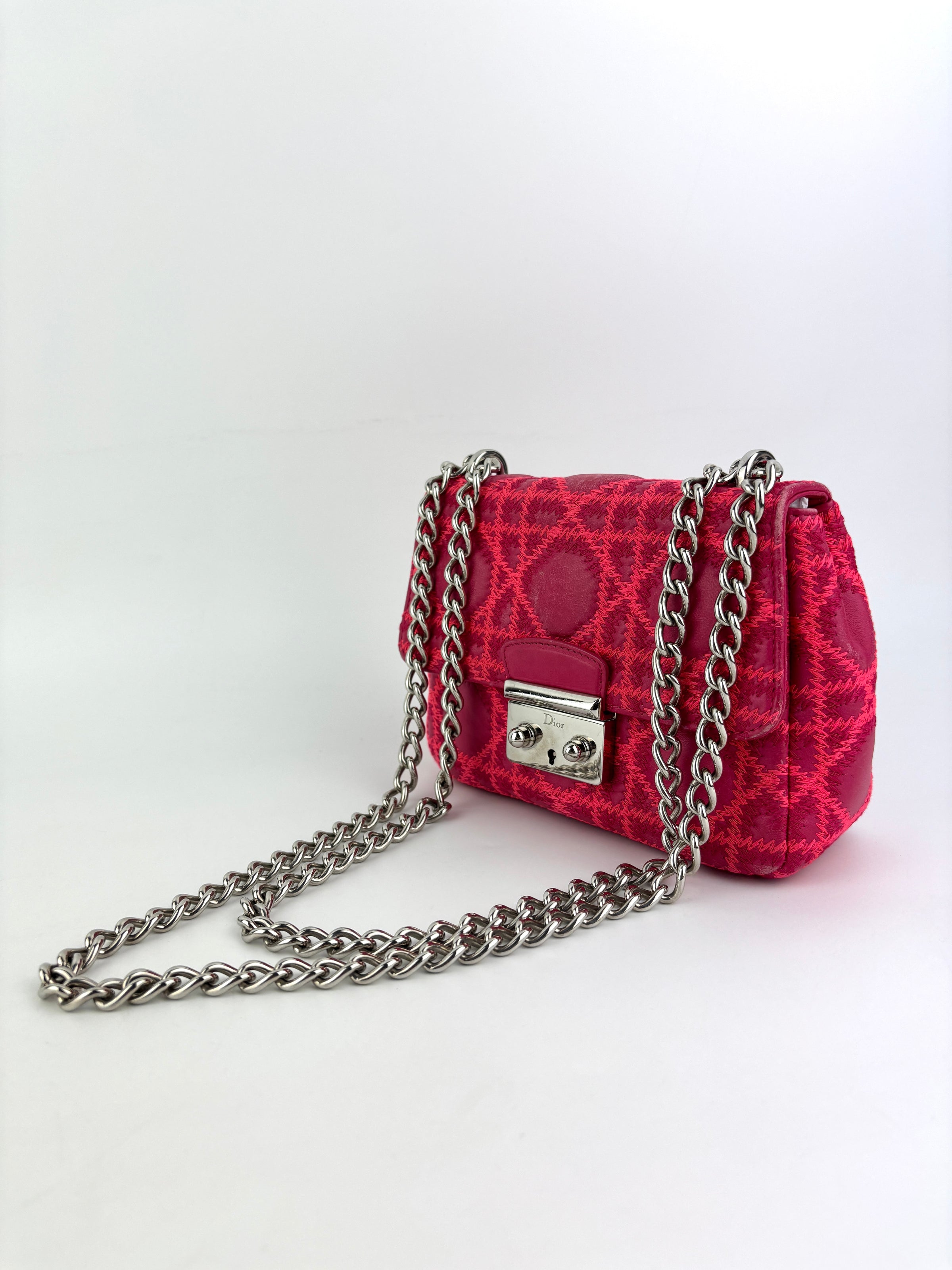 Miss Dior Small Embroidered Pink Leather Bag - Glampot
