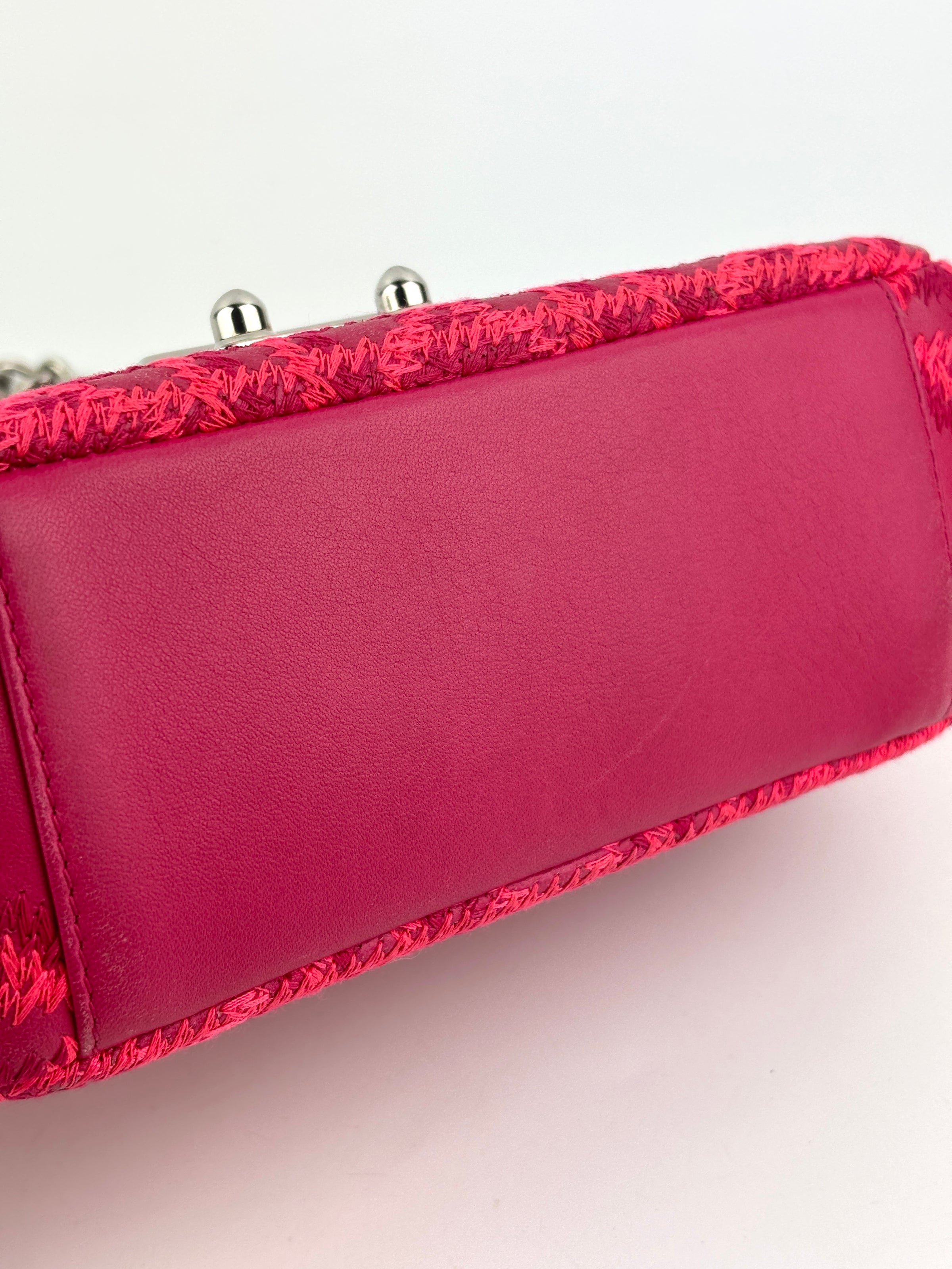 Miss Dior Small Embroidered Pink Leather Bag - Glampot