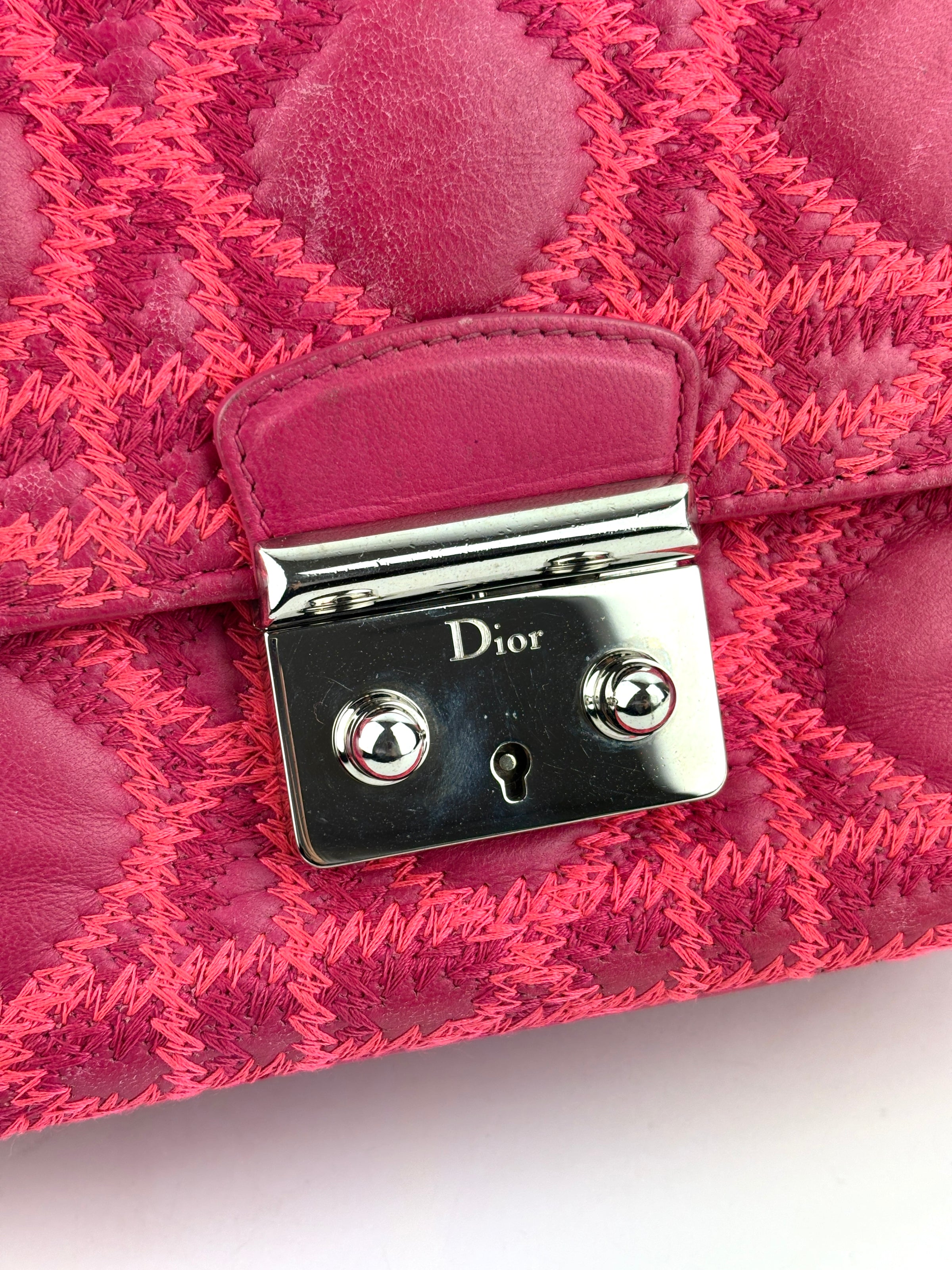 Miss Dior Small Embroidered Pink Leather Bag - Glampot