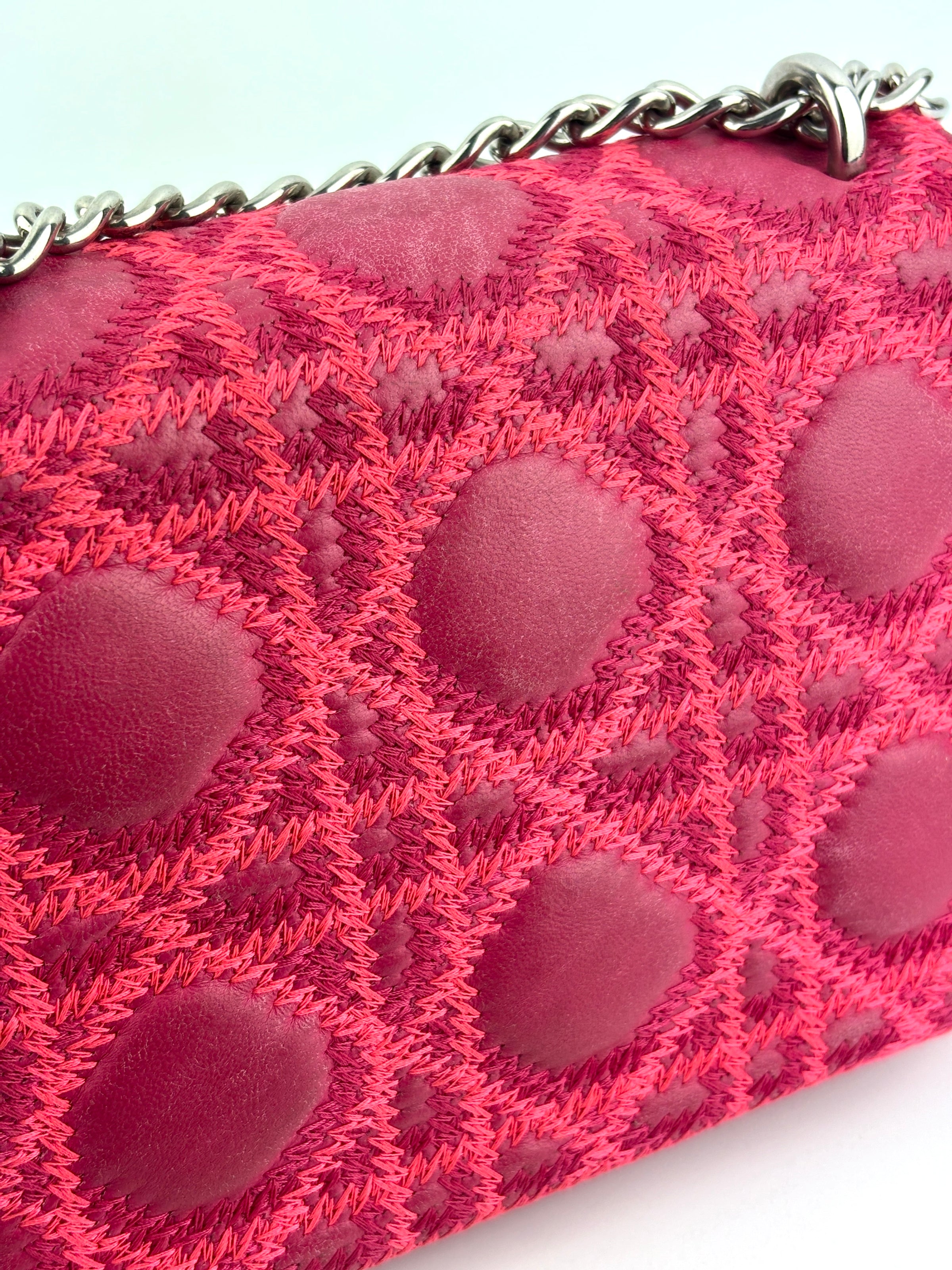 Miss Dior Small Embroidered Pink Leather Bag - Glampot