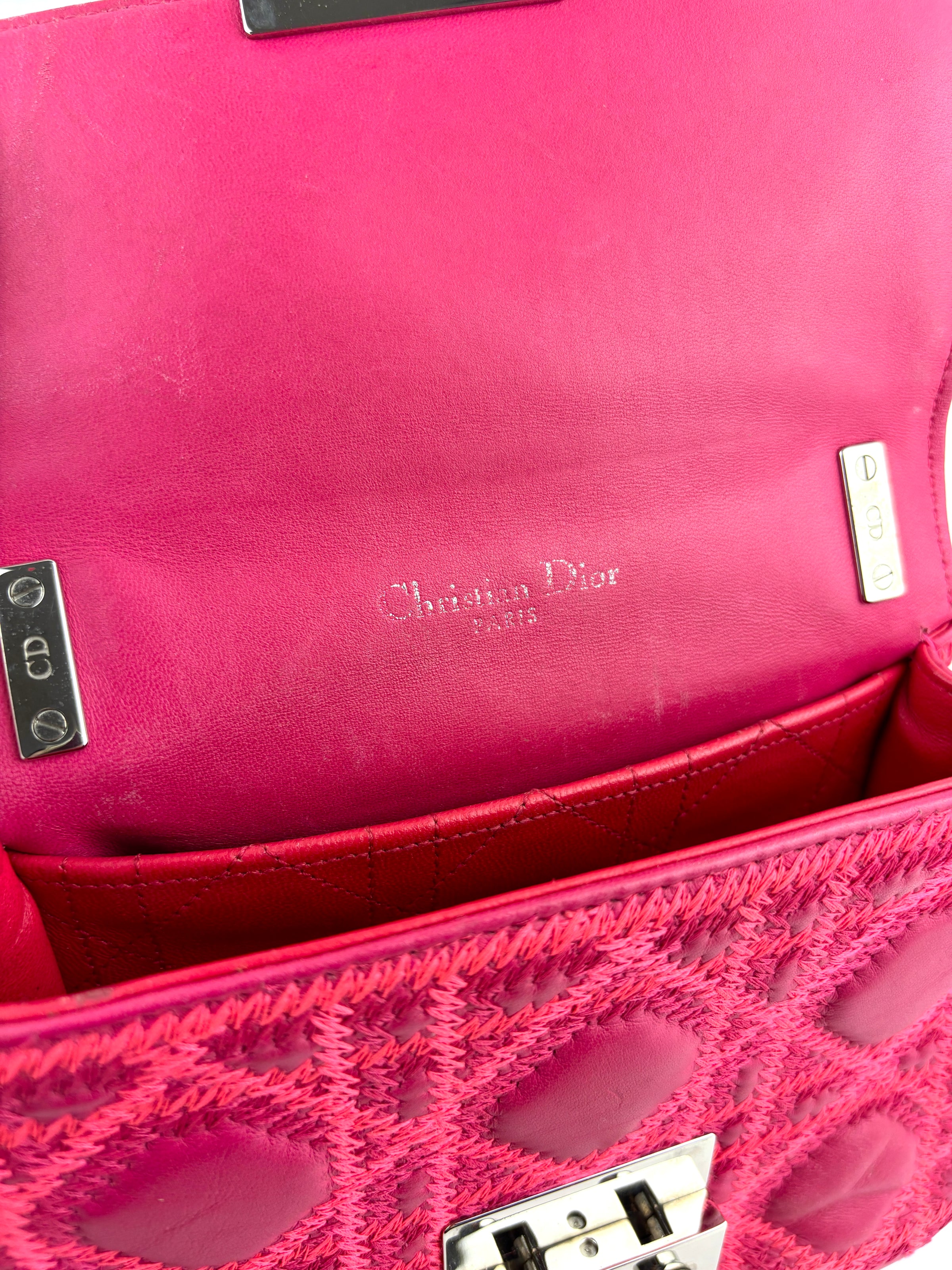 Miss Dior Small Embroidered Pink Leather Bag - Glampot