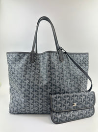 Saint Louis Grey Goyardine Canvas PM Tote Bag