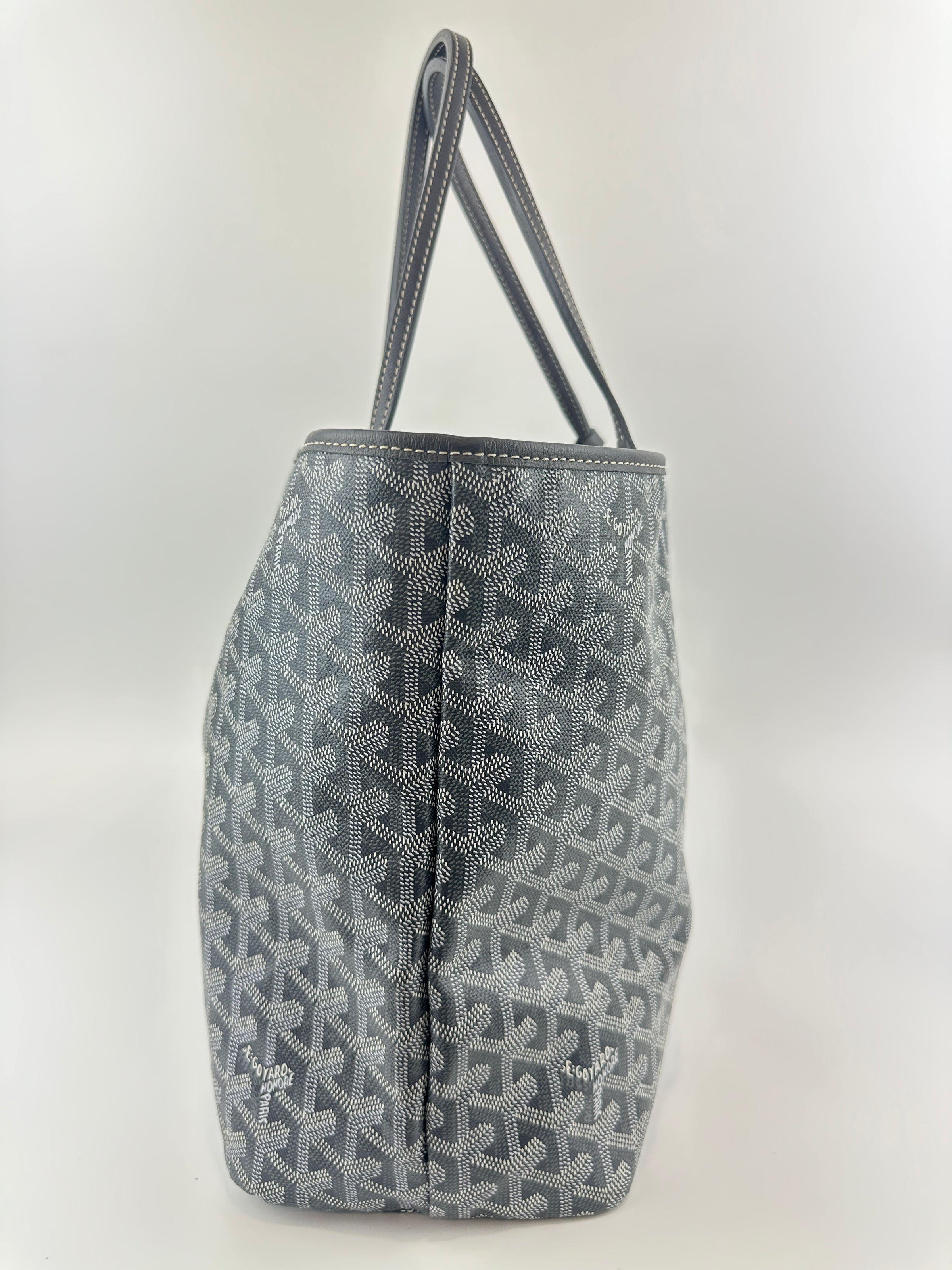 Saint Louis Grey Goyardine Canvas PM Tote Bag