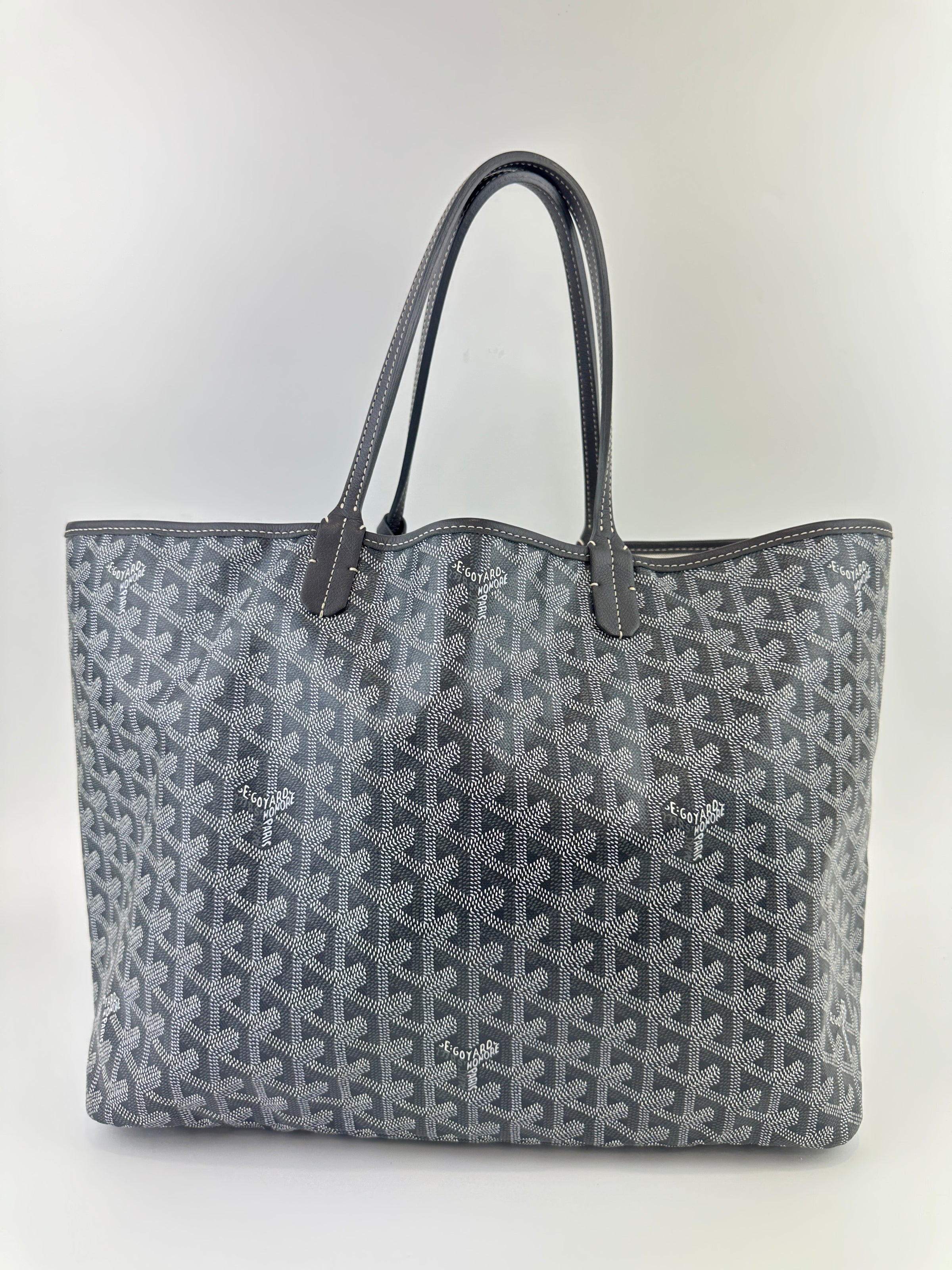 Saint Louis Grey Goyardine Canvas PM Tote Bag