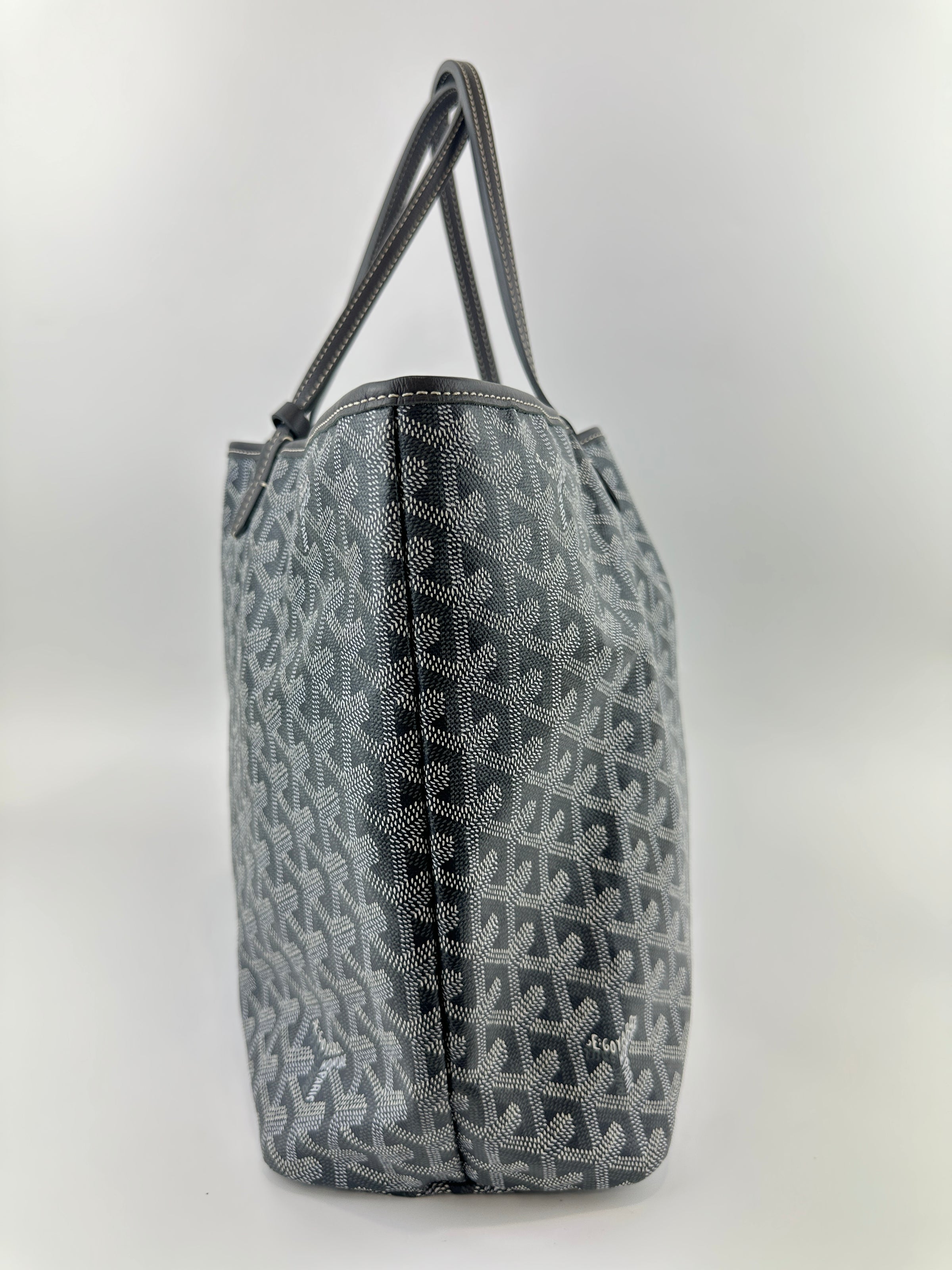 Saint Louis Grey Goyardine Canvas PM Tote Bag