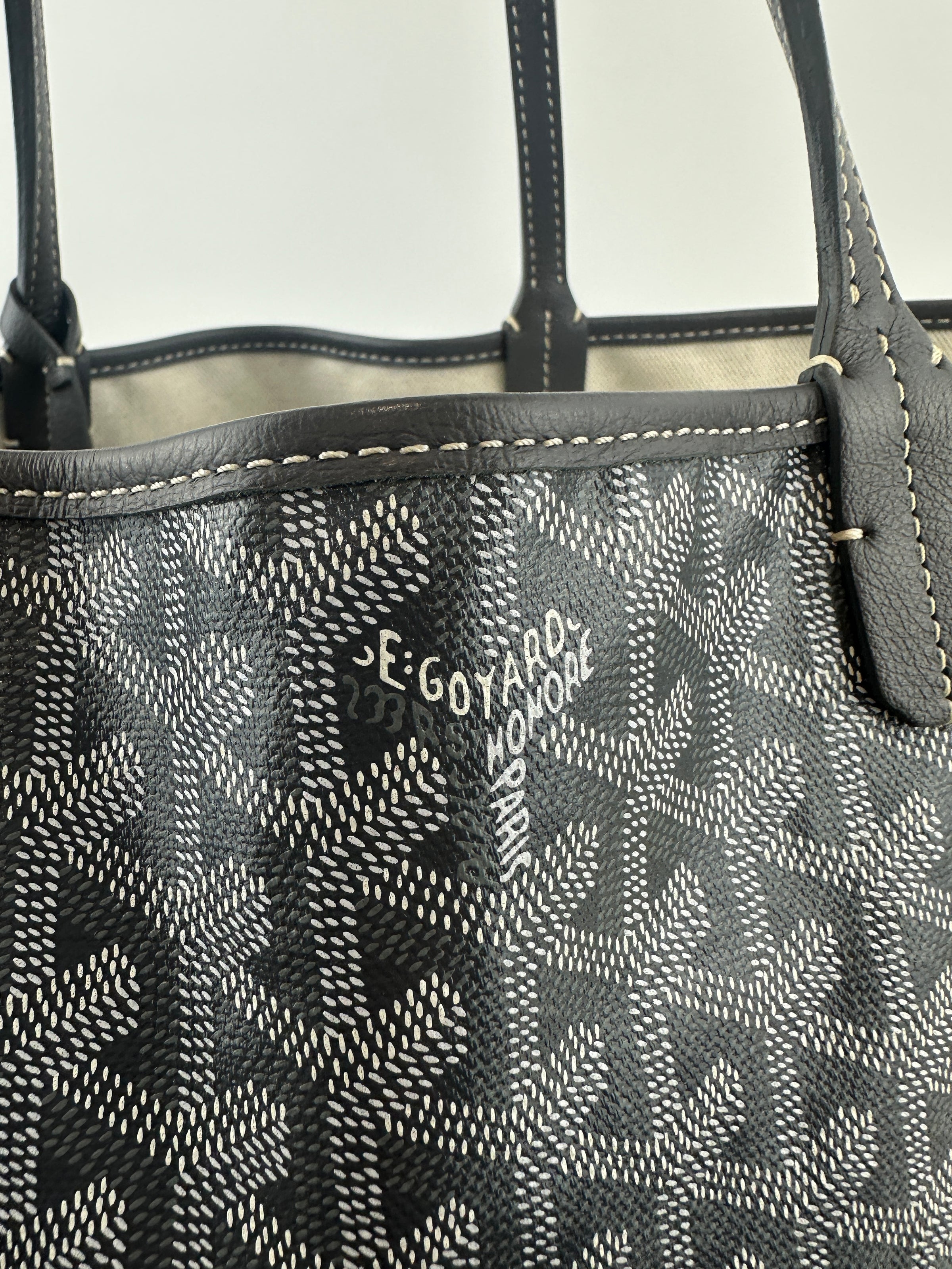 Saint Louis Grey Goyardine Canvas PM Tote Bag