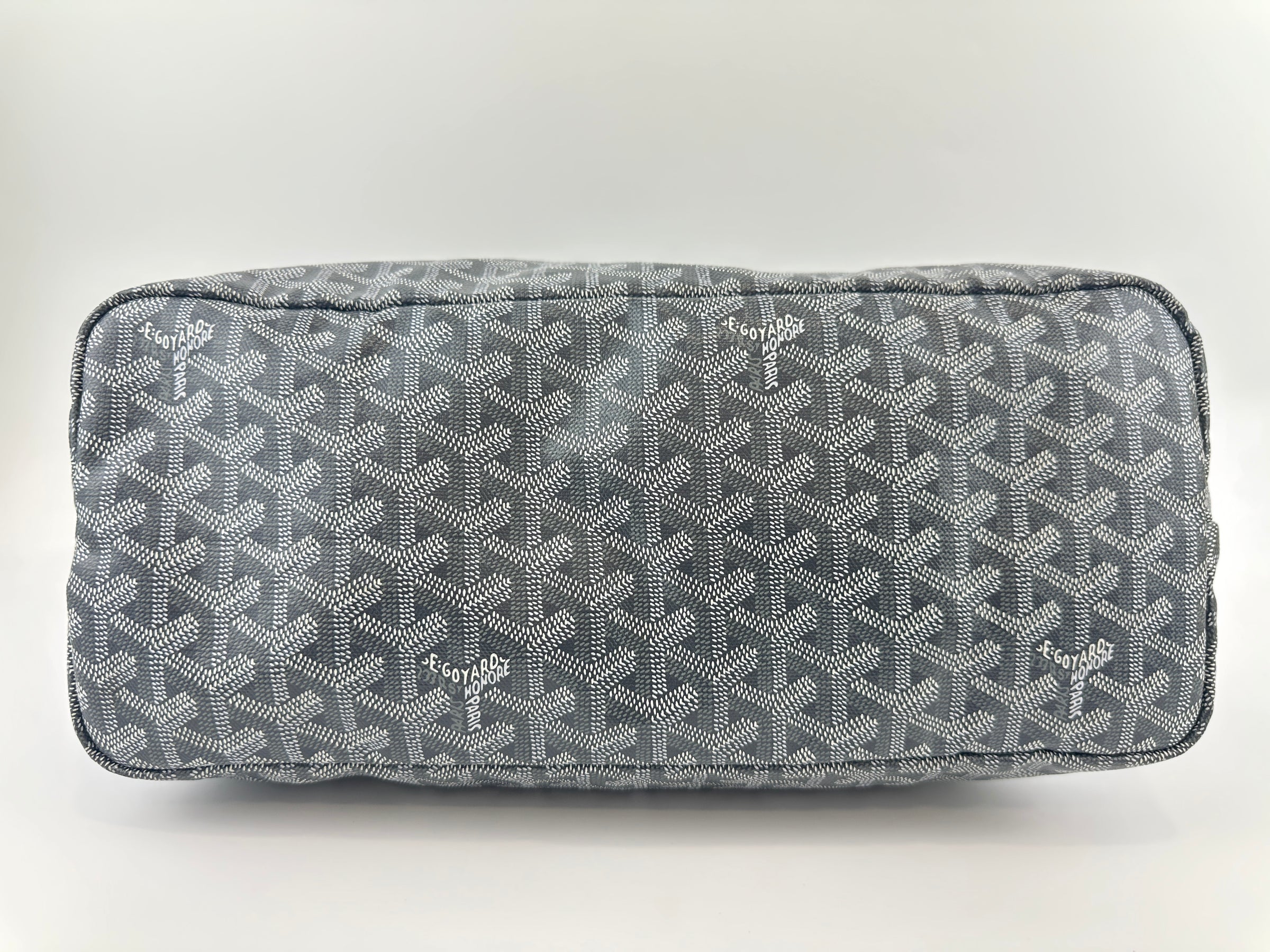 Saint Louis Grey Goyardine Canvas PM Tote Bag