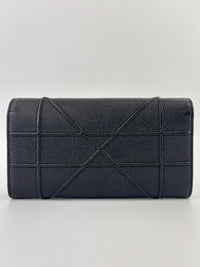 Diorama Wallet On Chain in Black Calfskin SHW - Glampot