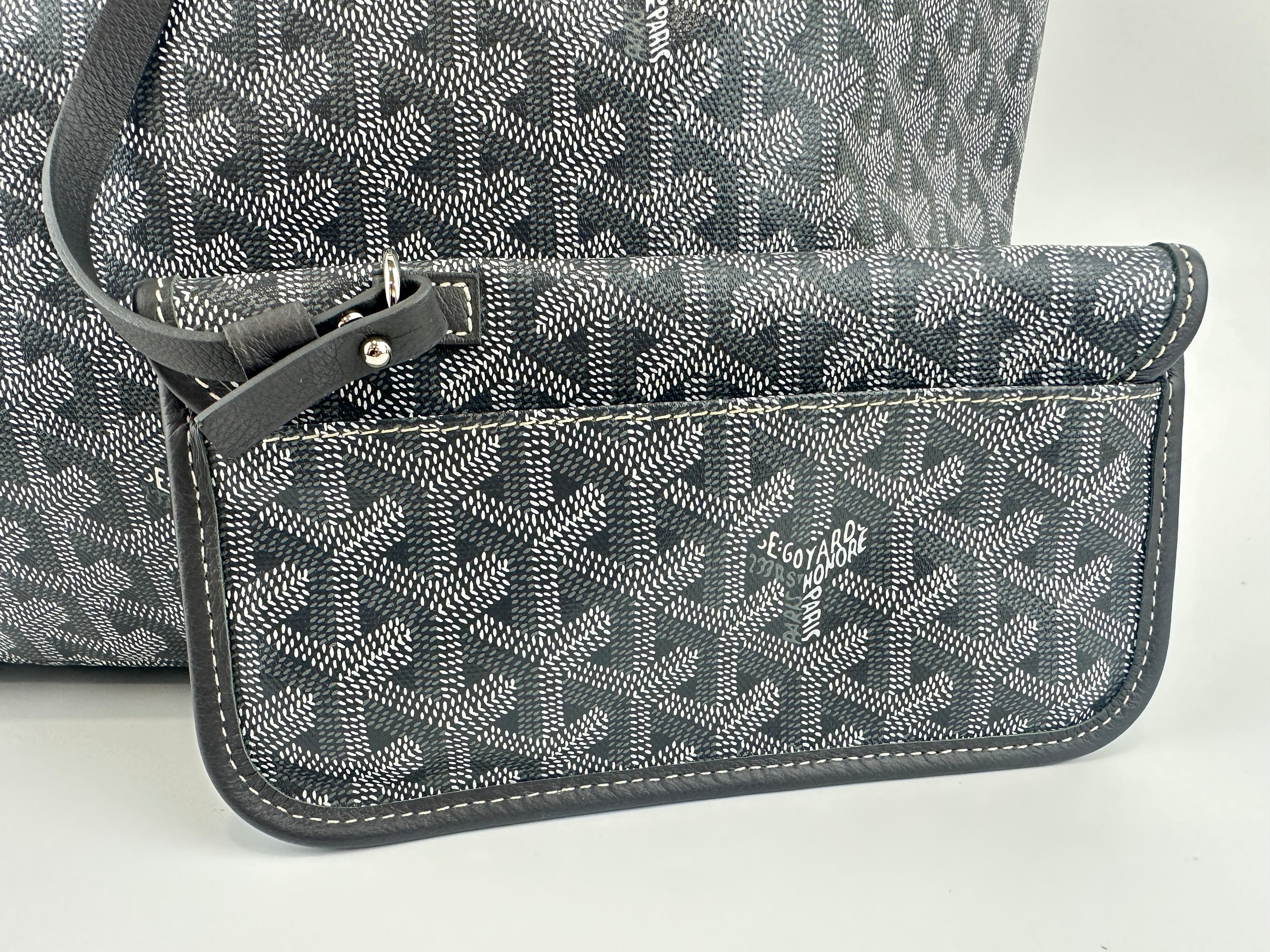 Saint Louis Grey Goyardine Canvas PM Tote Bag